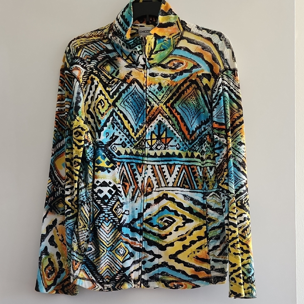 Colorful Geometric Pattern Jacket - image 1